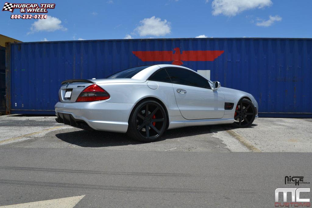 vehicle gallery/mercedes benz sl63 niche verona m150 20x9  Black & Machined with Dark Tint wheels and rims