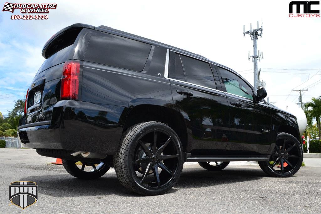 vehicle gallery/chevrolet tahoe dub push s110 24X9.5  Gloss Black wheels and rims