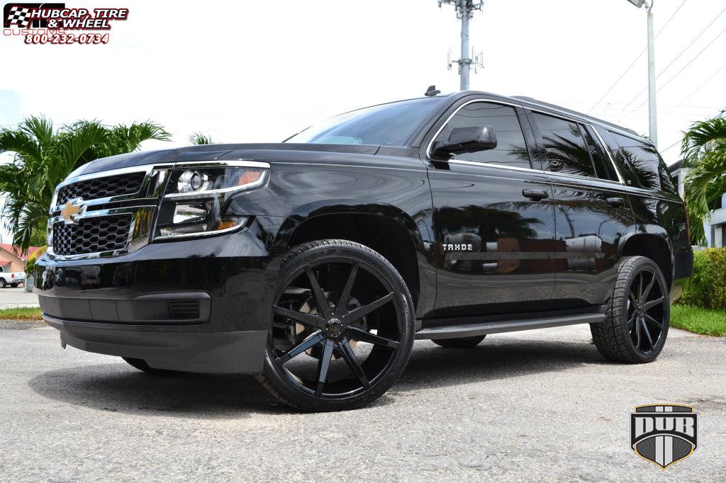 vehicle gallery/chevrolet tahoe dub push s110 24X9.5  Gloss Black wheels and rims