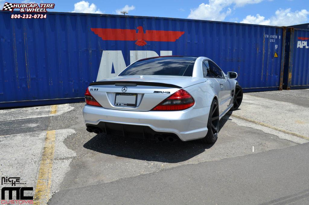 vehicle gallery/mercedes benz sl63 niche verona m150 20x9  Black & Machined with Dark Tint wheels and rims