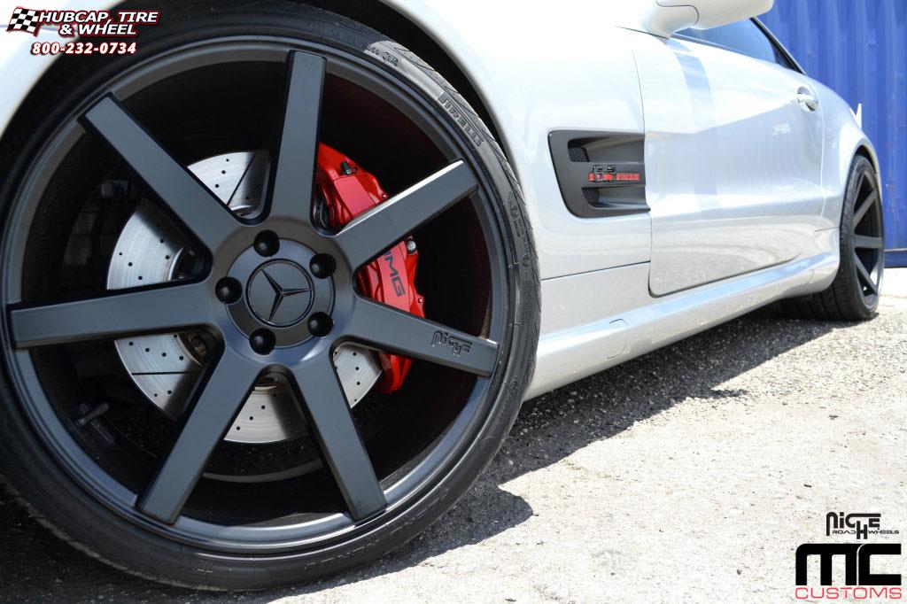 vehicle gallery/mercedes benz sl63 niche verona m150 20x9  Black & Machined with Dark Tint wheels and rims