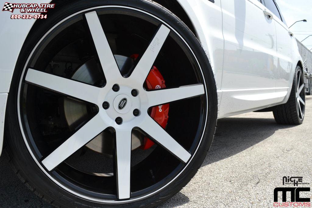 vehicle gallery/land rover range rover sport niche verona m150 24x10  Black & Machined with Dark Tint wheels and rims