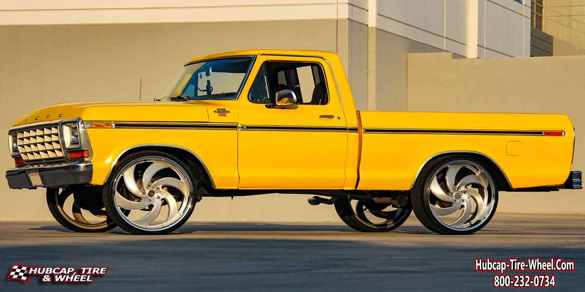 1958 ford f 100 strada street classics retro 6 brushed face silver 24x10 aftermarket custom rims wheels.html Brushed Face Silver wheels and rims