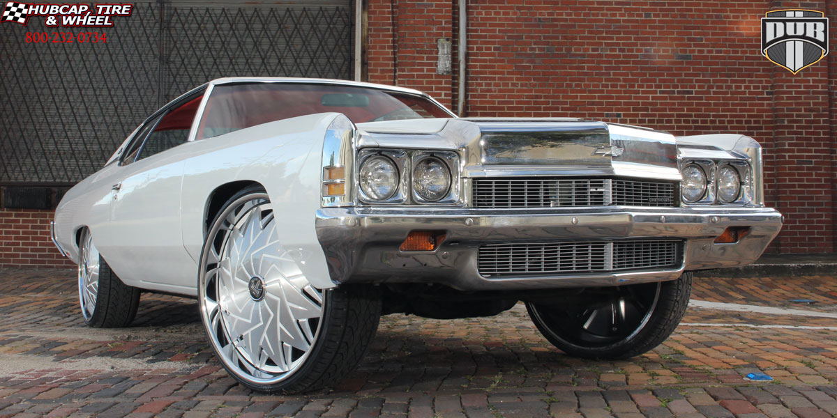 vehicle gallery/1980 chevrolet caprice dub s707 dazr brushed face white windows polished lip 26x10 custom aftermarket  Brushed Face wheels and rims