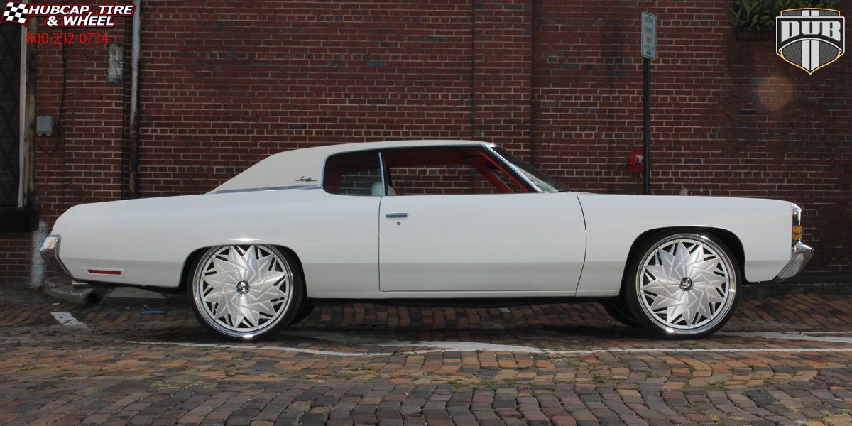 vehicle gallery/1980 chevrolet caprice dub s707 dazr brushed face white windows polished lip 26x10 custom aftermarket  Brushed Face wheels and rims