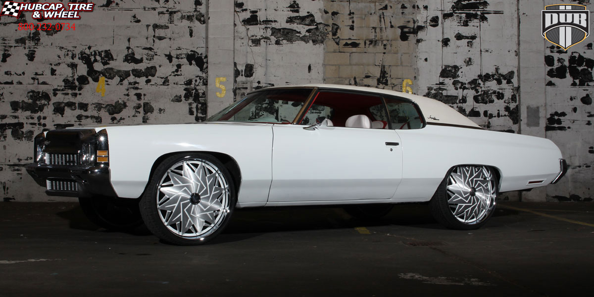 vehicle gallery/1980 chevrolet caprice dub s707 dazr brushed face white windows polished lip 26x10 custom aftermarket  Brushed Face wheels and rims