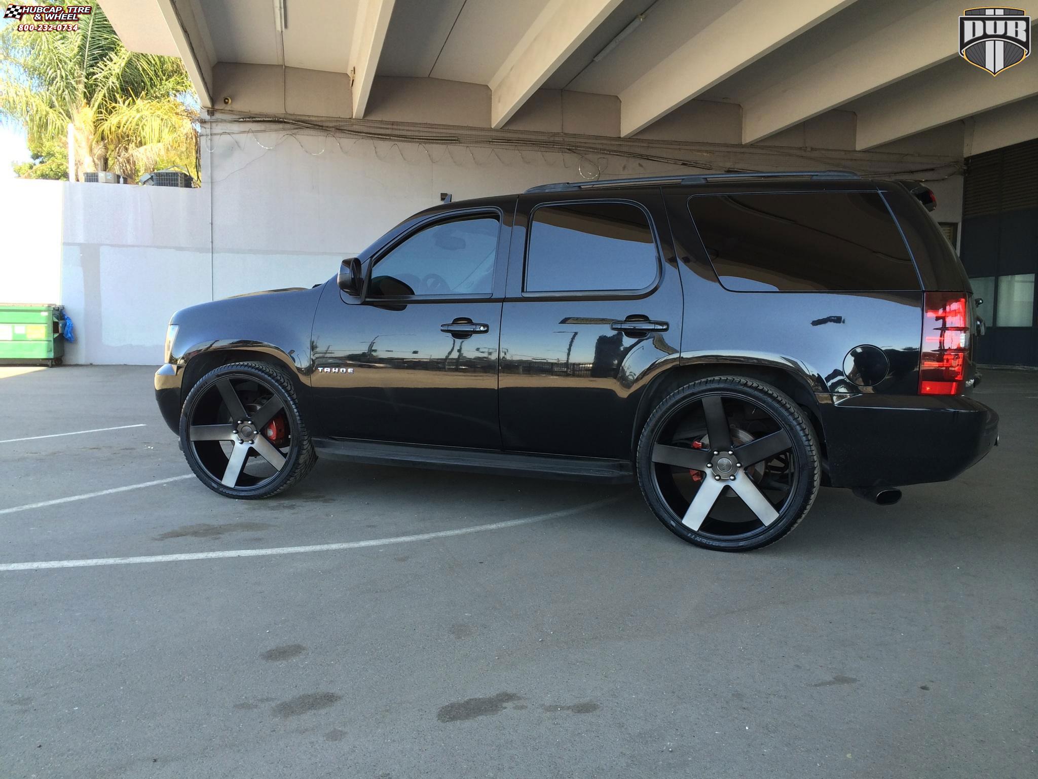 vehicle gallery/chevrolet tahoe dub baller s116 26X10  Black & Machined with Dark Tint wheels and rims