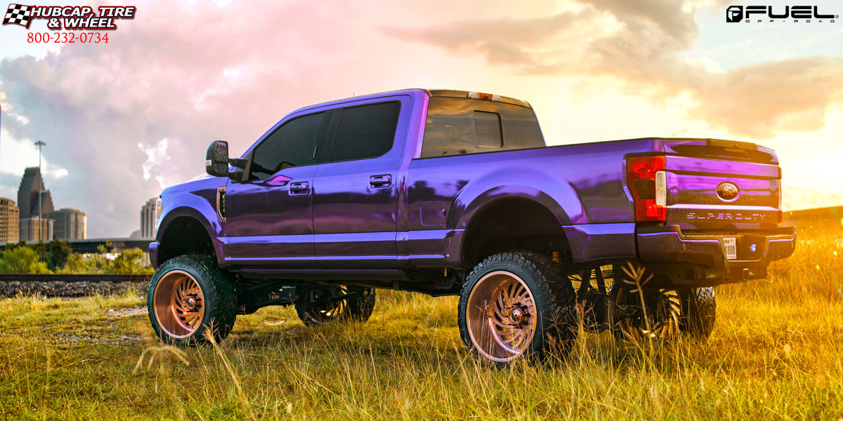 vehicle gallery/2016 ford f 250 fuel forged ff28 rose gold 24x12 custom aftermarket  Rose Gold wheels and rims