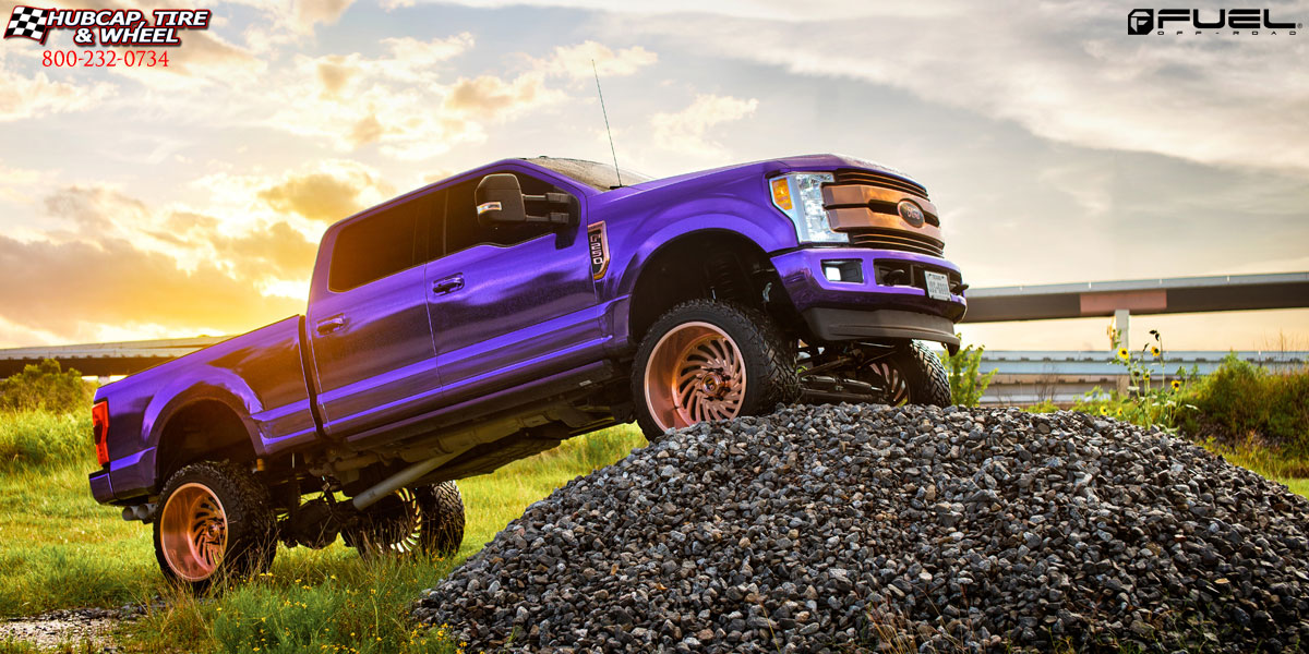 vehicle gallery/2016 ford f 250 fuel forged ff28 rose gold 24x12 custom aftermarket  Rose Gold wheels and rims