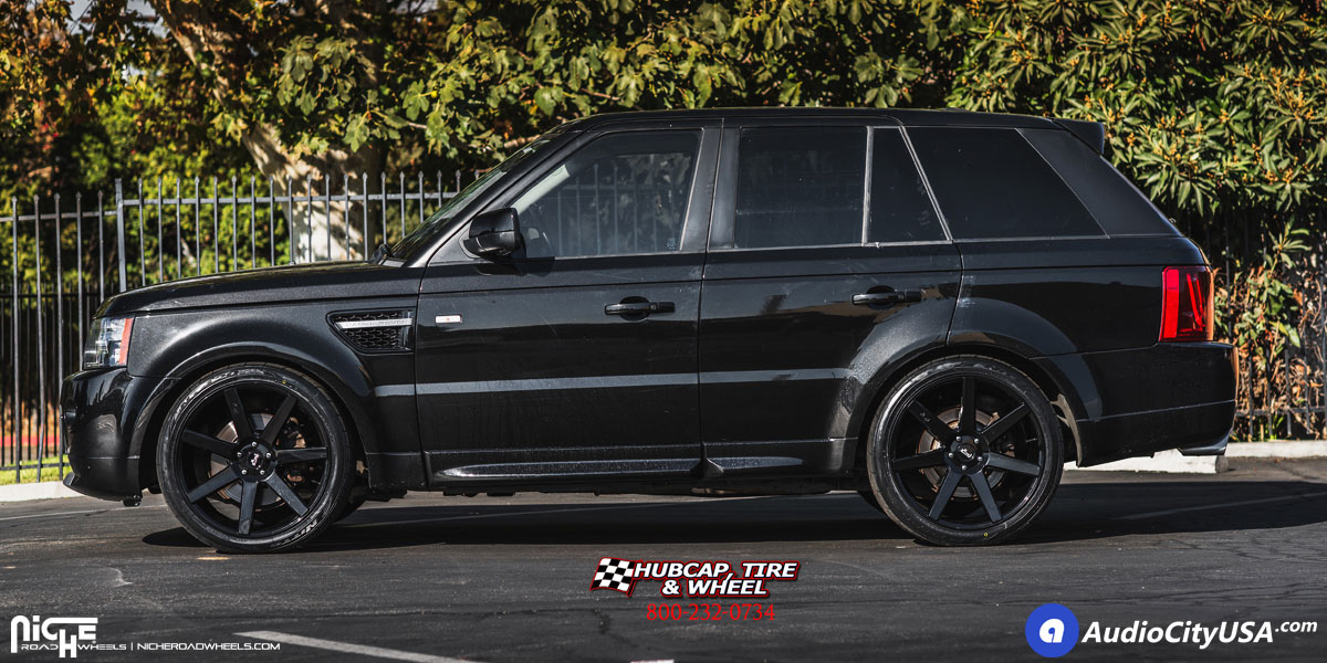 vehicle gallery/2016 land rover ranger rover sport niche m168 verona gloss black 24x10 custom aftermarket  Gloss Black wheels and rims