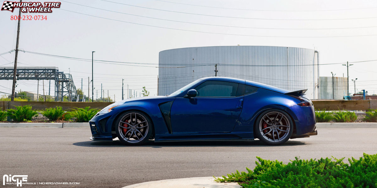 vehicle gallery/2016 nissan 370z niche m204 vosso anthracite 20x9 custom aftermarket  Anthracite wheels and rims