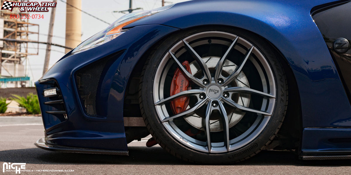 vehicle gallery/2016 nissan 370z niche m204 vosso anthracite 20x9 custom aftermarket  Anthracite wheels and rims