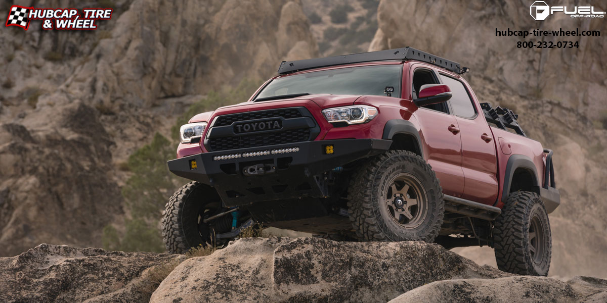 vehicle gallery/2016 toyota tacoma fuel d666 shok bronze 18x9 custom aftermarket truck  Bronze wheels and rims