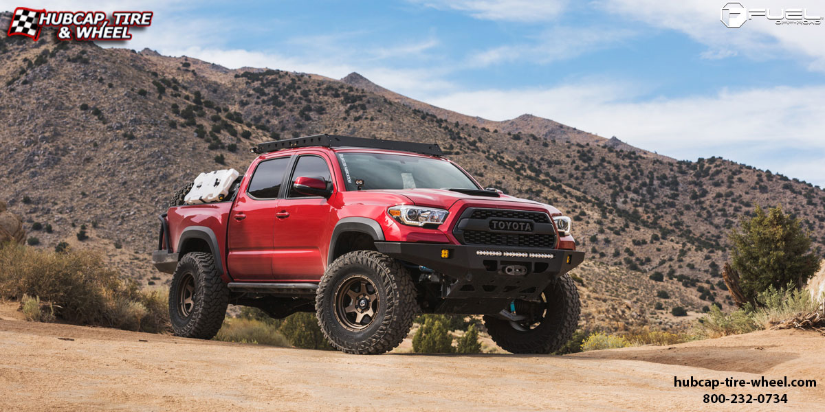 vehicle gallery/2016 toyota tacoma fuel d666 shok bronze 18x9 custom aftermarket truck  Bronze wheels and rims