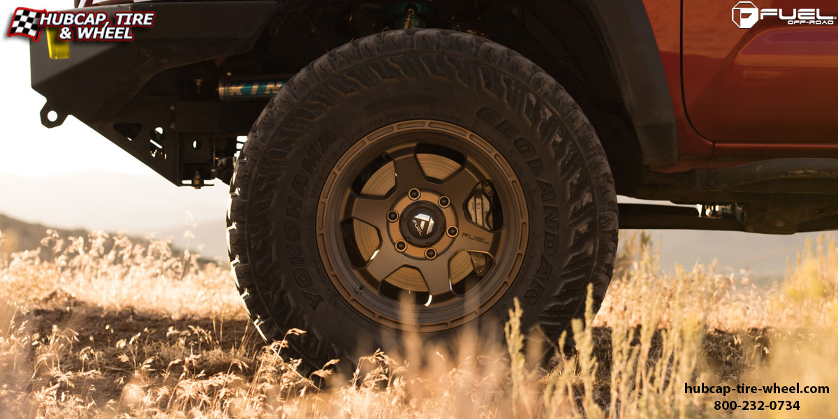 vehicle gallery/2016 toyota tacoma fuel d666 shok bronze 18x9 custom aftermarket truck  Bronze wheels and rims