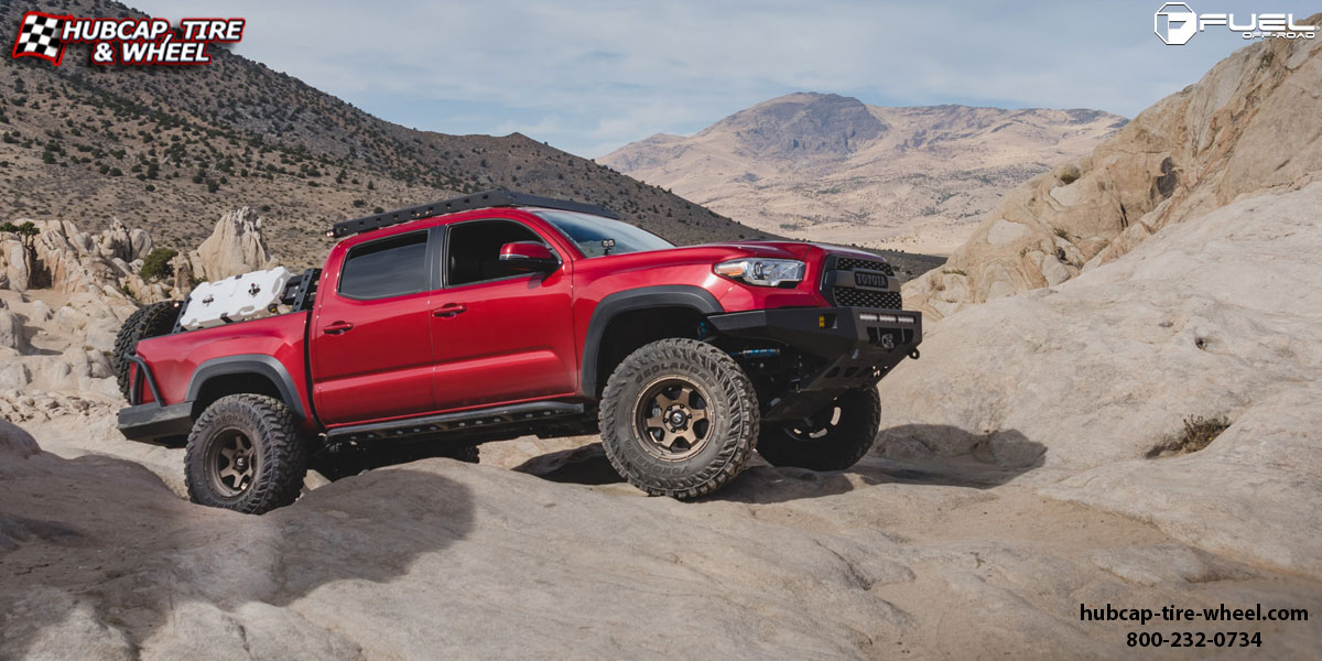 vehicle gallery/2016 toyota tacoma fuel d666 shok bronze 18x9 custom aftermarket truck  Bronze wheels and rims