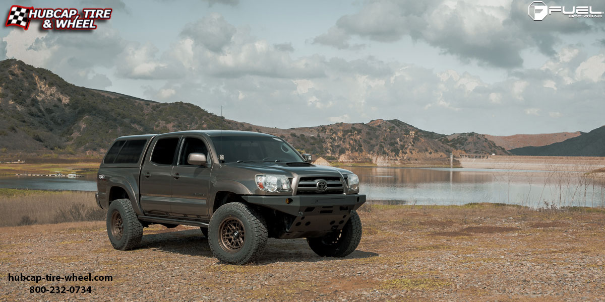 vehicle gallery/2016 toyota tacoma fuel d669 nitro bronze 20x9 custom aftermarket truck  Bronze wheels and rims