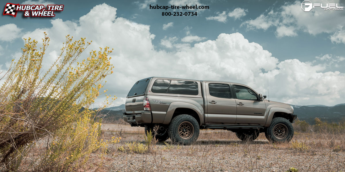 vehicle gallery/2016 toyota tacoma fuel d669 nitro bronze 20x9 custom aftermarket truck  Bronze wheels and rims