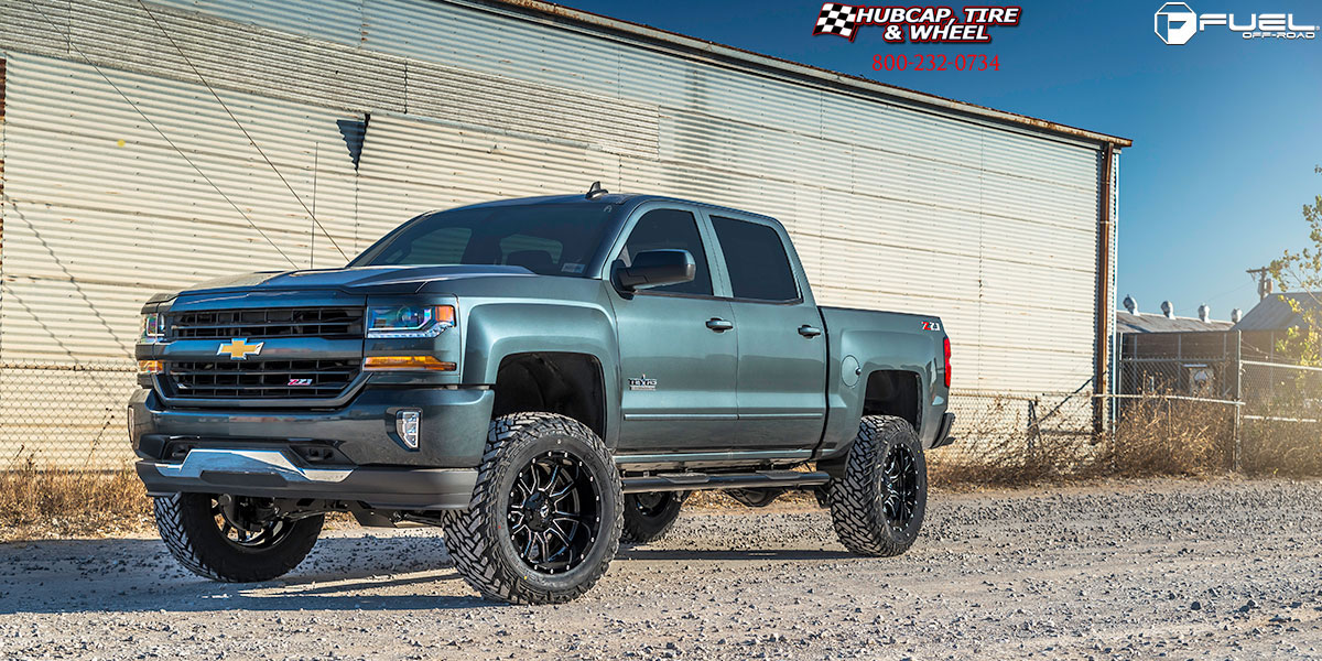 vehicle gallery/2017 chevrolet silverado fuel d627 vandal gloss black milled 20x9 custom aftermarket  Gloss Black Milled wheels and rims