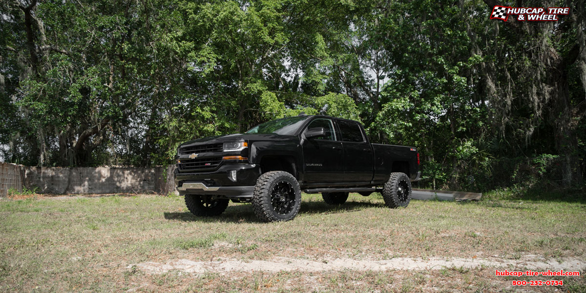 vehicle gallery/2017 chevrolet silverado xf 208 matte black milled 20x10 custom aftermarket truck  Matte Black Milled wheels and rims