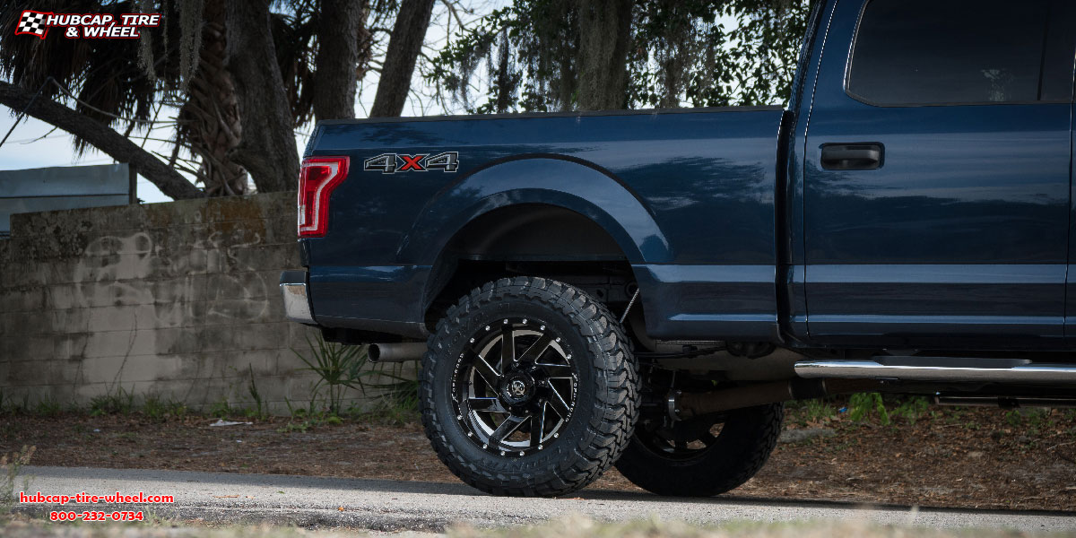 vehicle gallery/2017 ford f 150 xf 205 black milled 20x10 custom aftermarket truck  Black Milled wheels and rims