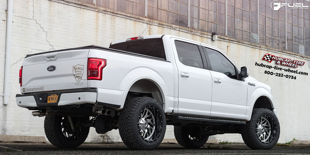 vehicle gallery/ford f 150 fuel triton d211 20x12  Chrome w/ Gloss Black Lip wheels and rims