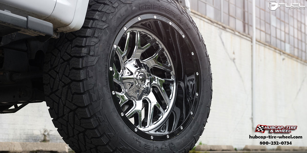 vehicle gallery/ford f 150 fuel triton d211 20x12  Chrome w/ Gloss Black Lip wheels and rims