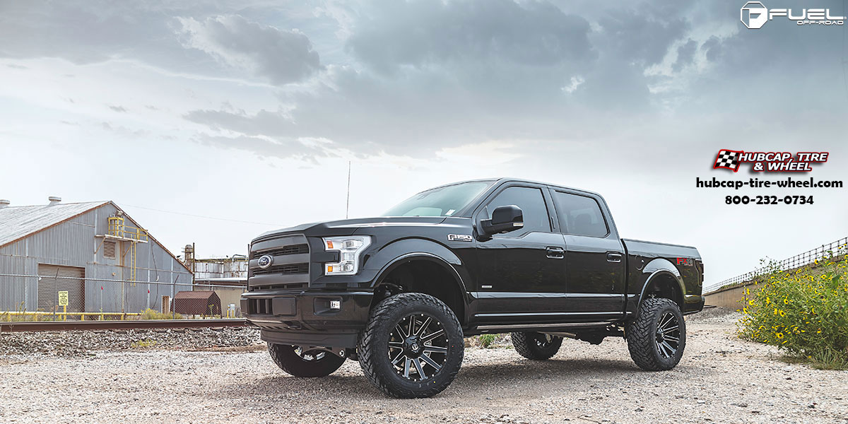 vehicle gallery/ford f 150 fuel contra d615 20x9  Gloss Black Milled wheels and rims