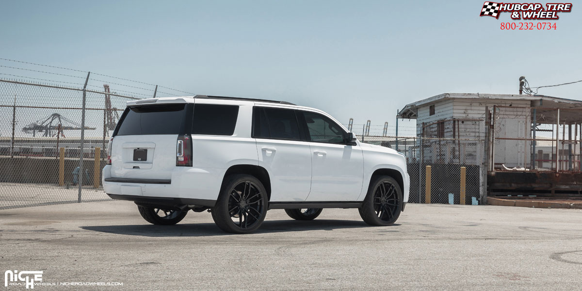 vehicle gallery/2017 gmc yukon niche m209 vosso gloss black 24x95 custom aftermarket  Gloss Black wheels and rims