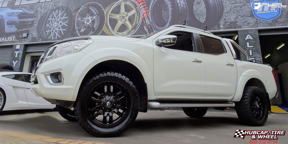 vehicle gallery/2017 nissan navara fuel d596 sledge matte black gloss lip 20x9 custom aftermarket  Matte Black w/ Gloss Black Lip wheels and rims