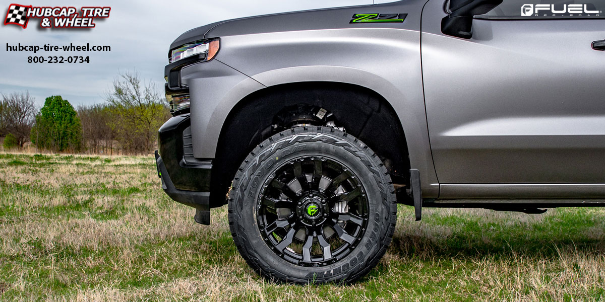 vehicle gallery/2018 chevy silverado 1500 fuel d675 blitz gloss black 20x9 custom aftermarket truck  Gloss Black wheels and rims