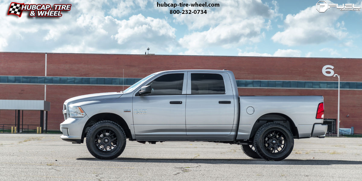 vehicle gallery/2018 dodge ram 1500 fuel d670 tech matte black 20x10 custom aftermarket truck  Matte Black wheels and rims