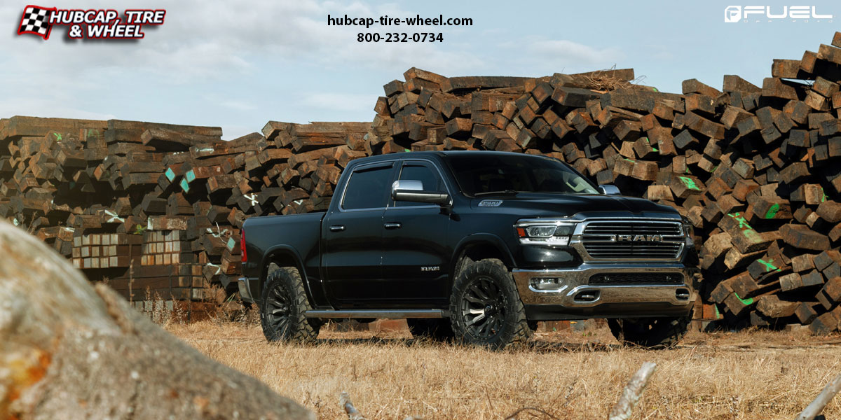 vehicle gallery/2018 dodge ram 1500 fuel d674 blitz matte black machined dark tint 20x10 custom aftermarket truck  Matte Black Machined w/ Dark Tint wheels and rims