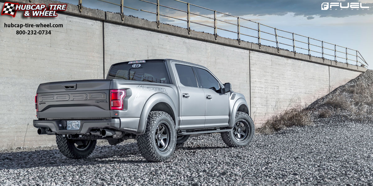 vehicle gallery/2018 ford f 150 raptor fuel d664 shok matte black 20x9 custom aftermarket truck  Matte Black wheels and rims