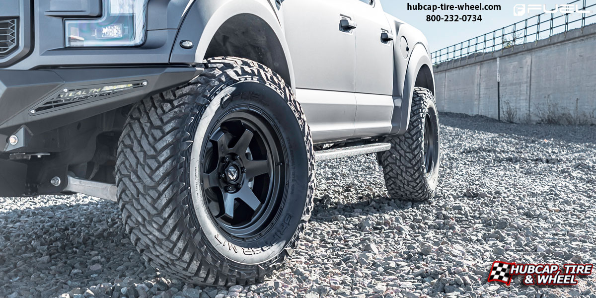 vehicle gallery/2018 ford f 150 raptor fuel d664 shok matte black 20x9 custom aftermarket truck  Matte Black wheels and rims