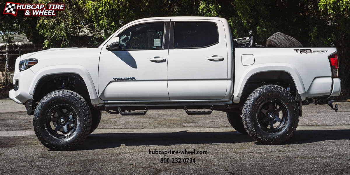 vehicle gallery/2018 toyota tacoma fuel d664 shok matte black 20x9 custom aftermarket truck  Matte Black wheels and rims