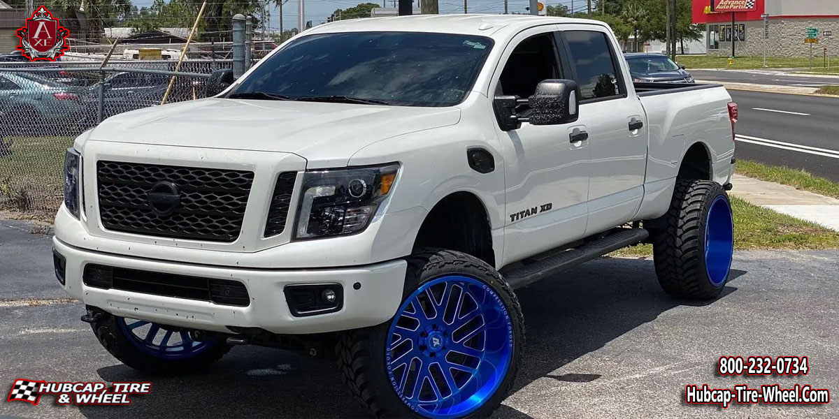 2019 nissan titan xd ax27 compression forged candy blue milled 24x14 custom wheels aftermarket rims.html Candy Blue Milled wheels and rims