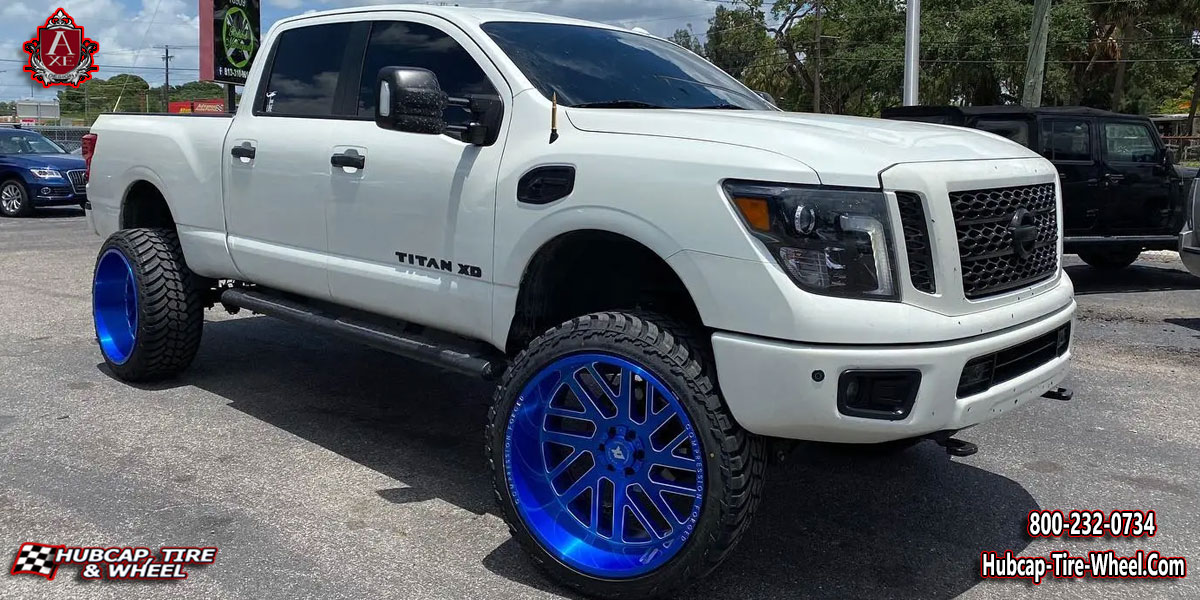 2019 nissan titan xd ax27 compression forged candy blue milled 24x14 custom wheels aftermarket rims.html Candy Blue Milled wheels and rims