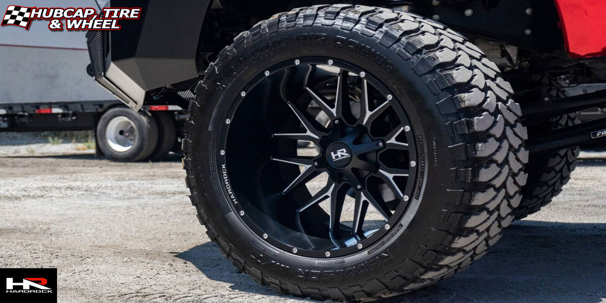 2020 ford f 350 hardrock offroad h700 affliction gloss black milled 24x14 custom aftermarket  Gloss Black Milled wheels and rims