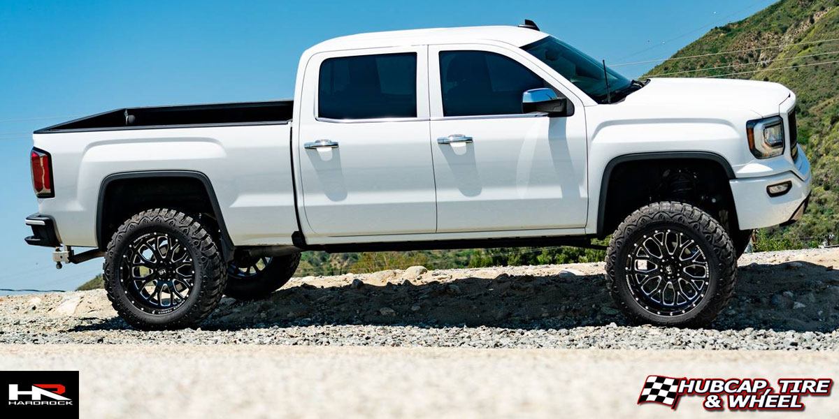 2020 gmc sierra 1500 hardrock offroad h801 famous forged gloss black milled 22x12 custom aftermarket  Gloss Black Milled wheels and rims