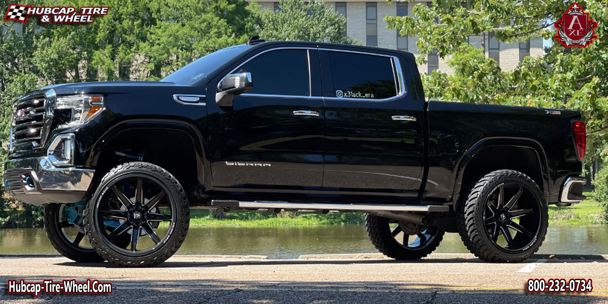 2020 gmc sierra axe off road artemis gloss black milled accents 26x14 custom wheels aftermarket rims.html Gloss Black w/ Milled Accents wheels and rims