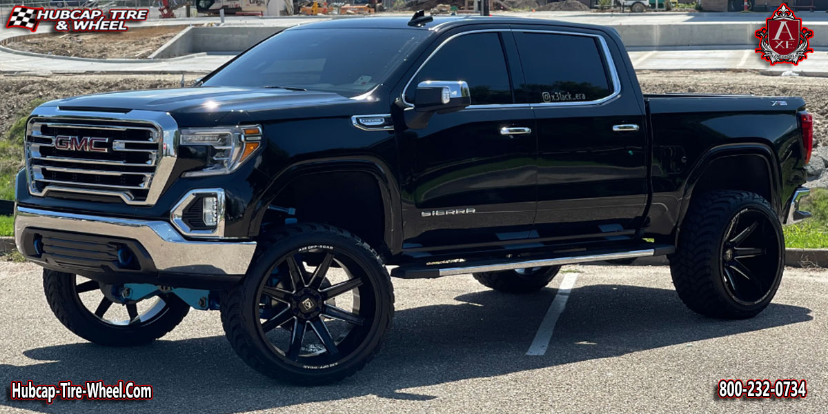 2020 gmc sierra axe off road artemis gloss black milled accents 26x14 custom wheels aftermarket rims.html Gloss Black w/ Milled Accents wheels and rims