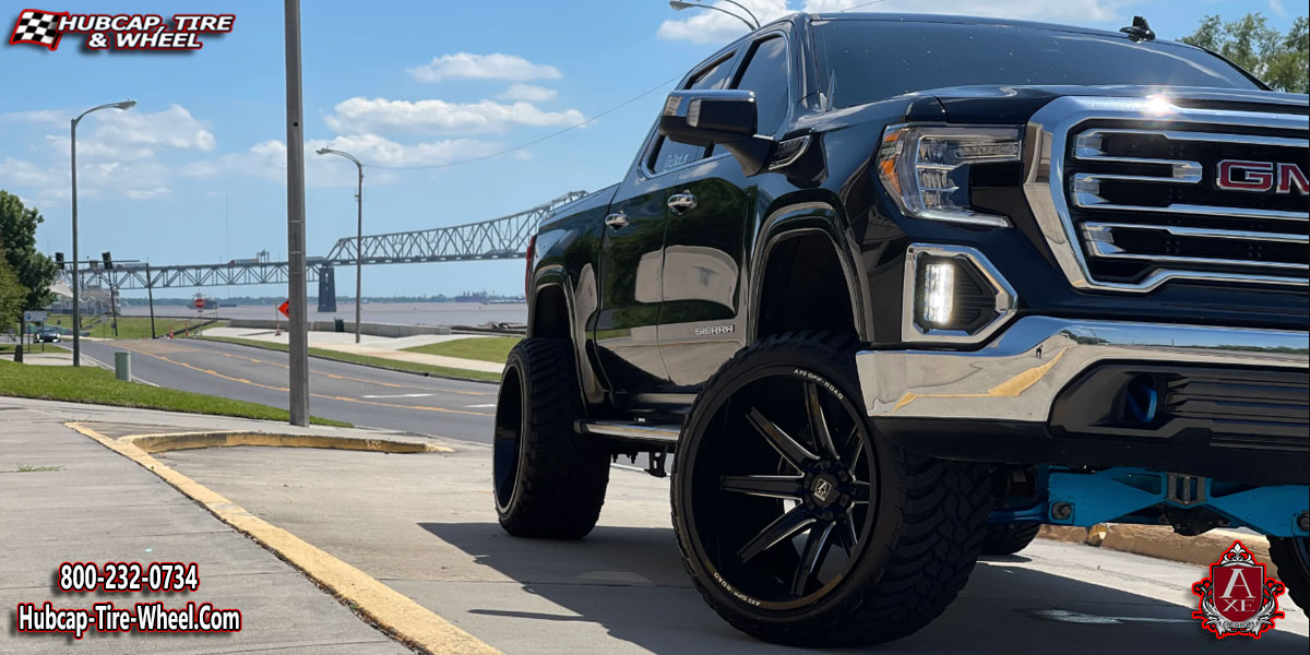 2020 gmc sierra axe off road artemis gloss black milled accents 26x14 custom wheels aftermarket rims.html Gloss Black w/ Milled Accents wheels and rims