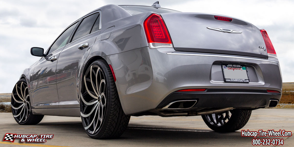 2021 chrysler 300 c strada huracan black machined 22x95 aftermarket custom rims wheels.html Black Machined Face wheels and rims