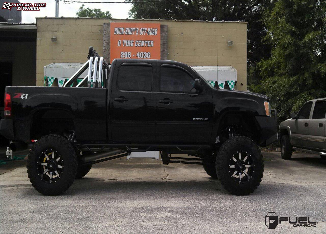 vehicle gallery/gmc 2500 fuel maverick d537 20X10 Matte Black & Machined Face wheels and rims