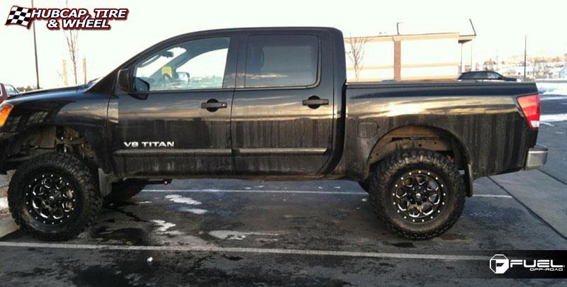 vehicle gallery/nissan titan fuel boost d534 18X9  Matte Black & Milled wheels and rims