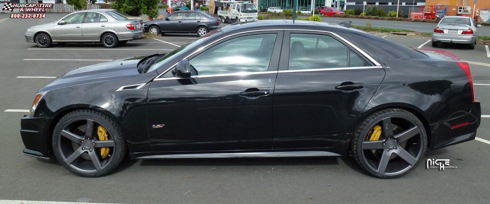 vehicle gallery/cadillac cts v niche milan m134  Black & Machined with Dark Tint wheels and rims