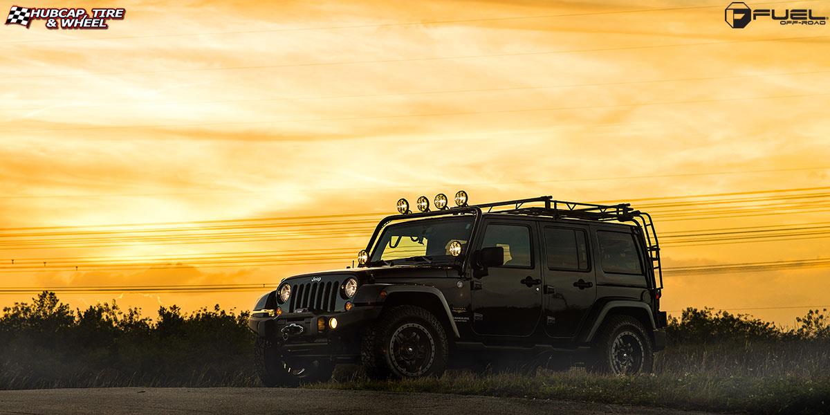 vehicle gallery/jeep wrangler fuel anza d557 0X0  Matte Black w/ Anthracite Ring wheels and rims