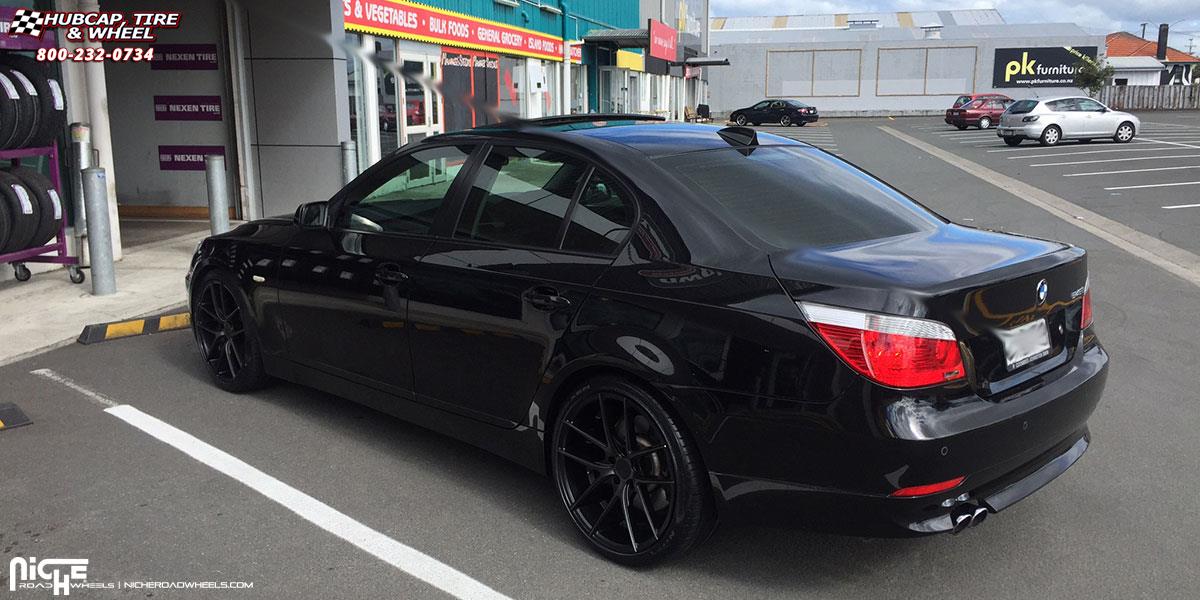 vehicle gallery/bmw 540i niche targa m130 20x85  Matte Black wheels and rims