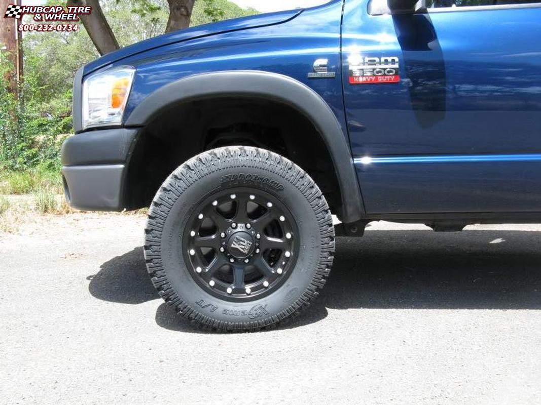 vehicle gallery/2008 dodge ram 3500 xd series xd798 addict 18x  Matte Black wheels and rims